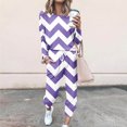 thumbnail image 1 of Hvyesh 2 Piece Outfit for Women 2025 Casual Stripe Sweatsuit Outfit Women Lounge Matching Sets Outfit Long Pant Set Sweatsuits Tracksuits, 1 of 4