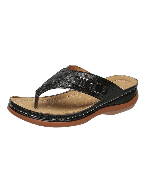 2025 Wedges Shoes for Women Sandals with Arch Support Comfortable Bunion Corrector Orthopedic Sandals Women Flip Flops Dressy Summer Walking Wedge Shoes