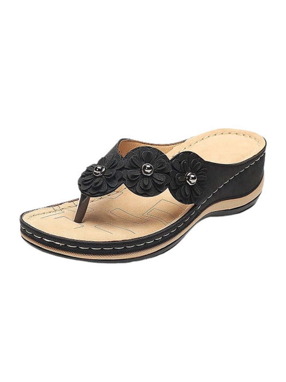 Sandals for Women Wedge Shoes: Comfortable Orthopedic Sandals Womens Dressy Summer Flip Flops Casual Walking Wedges