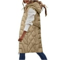 thumbnail image 1 of Hvyesh 2024 Winter Puffer Coats Women's Hooded Long Down Vest Full-Zip Sleeveless Puffer Vest Fashionable Coats Jacket, 1 of 6