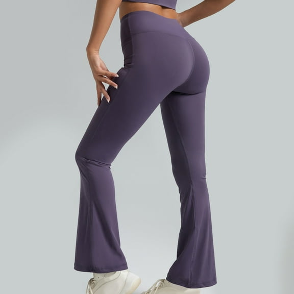Hvyesh 2025 Women Flare Leggings Stretchy High Waisted Bootcut Yoga Pants Tummy Control Bell Bottom Activewear Leggings Stretchy Yoga Leggings