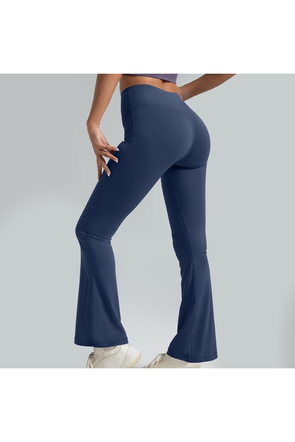 2025 Women Flare Leggings Stretchy High Waisted Bootcut Yoga Pants Tummy Control Bell Bottom Activewear Leggings Stretchy Yoga Leggings