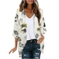 thumbnail image 1 of Hvyesh 3/4 Sleeve Cardigan for Women Summer Open Front Cardigan Boho Floral Print Kimono Cardigan Loose Cover Up Casual Blouse Tops, 1 of 5