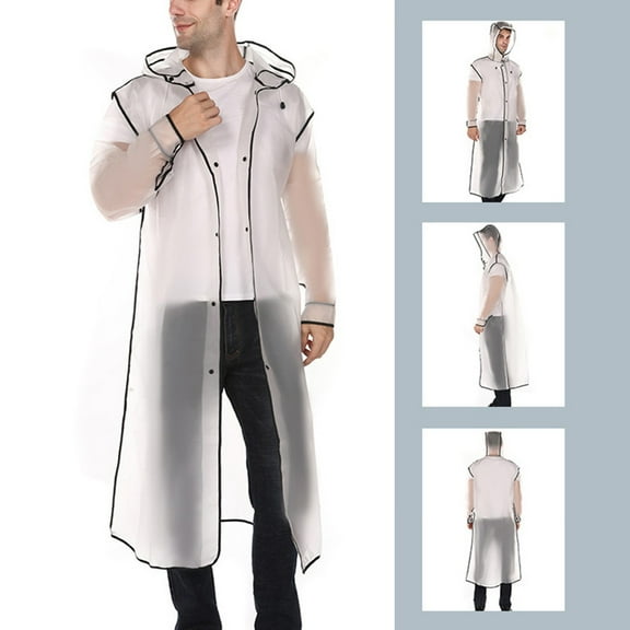 Hvyesh Adults Raincoats,Mens Women Rain Ponchos Lightweight EVA Rain Coats Packable Rain Jackets with Hood and Drawstring