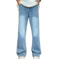 thumbnail image 1 of Hvyesh Baggy Jeans for Men Big and Tall Straight Wide Leg Long Denim Pants Casual Work Hip Hop Jeans Trousers, 1 of 7