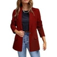 thumbnail image 1 of Hvyesh Blazer for Women Trendy Long Sleeve Button Work Office Jackets Blazer Suit Dressy Notch Lapel Open Front Solid Cardigans Coat, 1 of 5