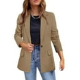 thumbnail image 1 of Hvyesh Blazer for Women Trendy Long Sleeve Button Work Office Jackets Blazer Suit Dressy Notch Lapel Open Front Solid Cardigans Coat, 1 of 5