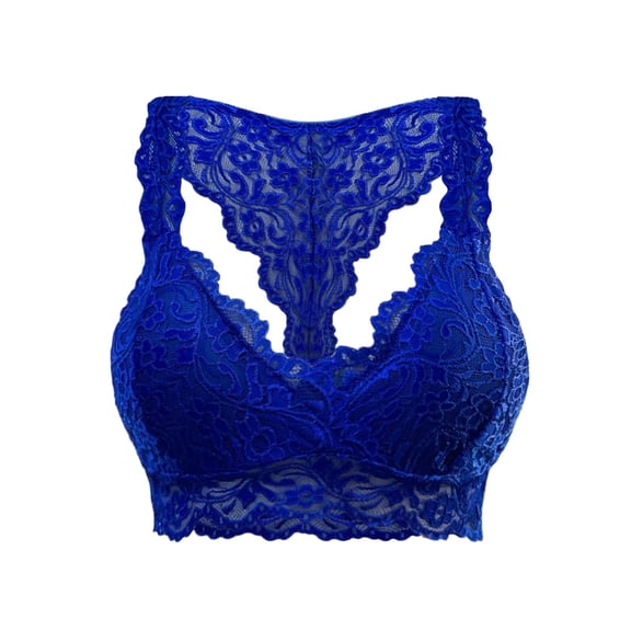 Hvyesh Bras for Women Support Lace Padded Full Coverage Racerback Bra Light Plus Size Vest Hollow Out Underwear