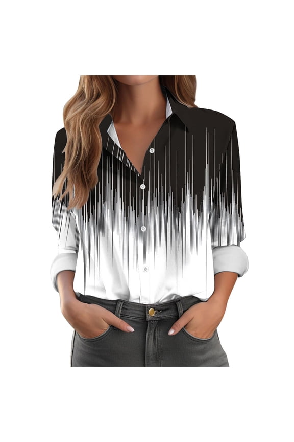 Button Down Shirts for Women Plus Size Long Sleeve Wrinkle Free Dress Shirts Casual Collared Blouses Business Work Tops