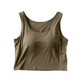 thumbnail image 1 of Hvyesh Camisole Tops for Women Built in Bra Gym Yoga Shelf Bra Camisole Tops Workout Tops Cami Bra Padded Tank Top Sports Bras, 1 of 4