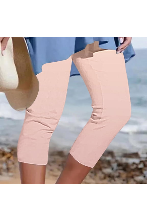 Capri Leggings for Women 2025 Casual Summer Capri Pants Stretch Slimming Workout Yoga Pants Plus Size Leggings