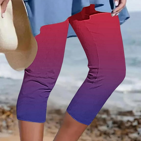 Hvyesh Capri Leggings for Women Plus Size Tie Dye Capris 2025 Knee Length Lightweight Cropped Yoga Pants Tummy Control Soft Stretchy Workout Pants