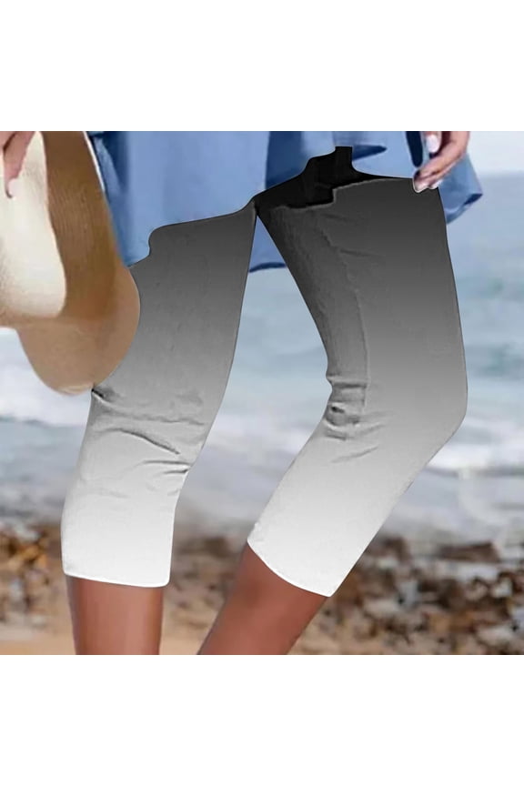 Capri Leggings for Women Plus Size Tie Dye Capris 2025 Knee Length Lightweight Cropped Yoga Pants Tummy Control Soft Stretchy Workout Pants