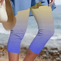 Hvyesh Capri Leggings for Women Plus Size Tummy Control Knee Length Capri Tie Dye High Waisted Yoga Pants Soft Workout Tights