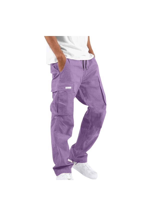 Cargo Pants for Men Drawstring Joggers Athletic Pants Casual Workout Hiking Tactical Pant with Multi Pockets