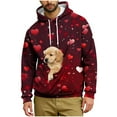 thumbnail image 1 of Hvyesh Cat Dog Pouch Hoodie for Men Pet Carrier Kangaroo Pouch Sweatshirts With Large Pocket Valentines Love Graphic Pullover Shirt, 1 of 5