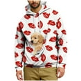 thumbnail image 1 of Hvyesh Cat Dog Pouch Hoodie for Men Pet Carrier Kangaroo Pouch Sweatshirts With Large Pocket Valentines Love Graphic Pullover Shirt, 1 of 5