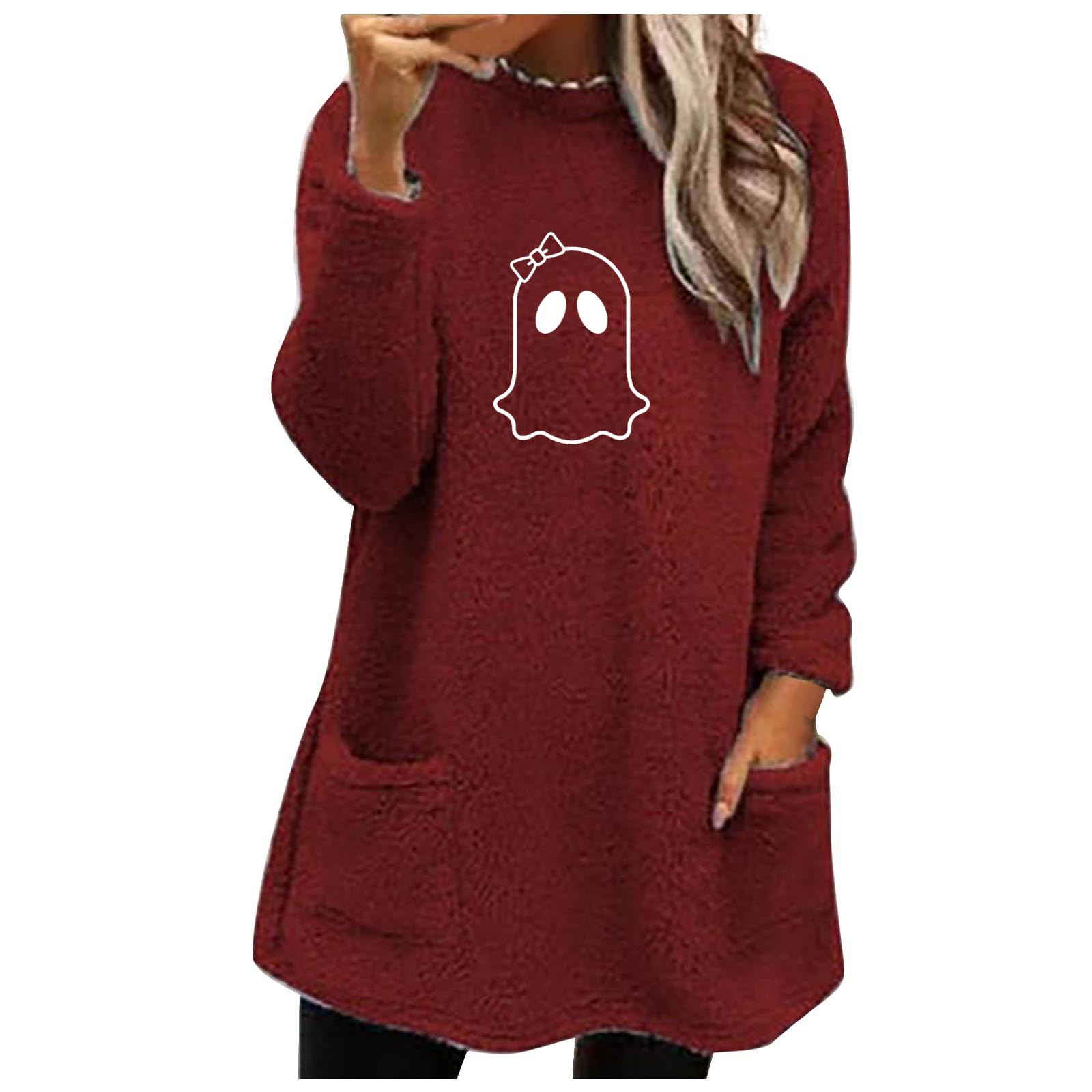 Hvyesh Sweatshirt for Women SherpaLined Pullover Casual Crewneck Long