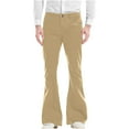 thumbnail image 1 of Hvyesh 70s Disco Pants for Men,Mens Bell Bottom Jeans Pants,60s 70s Bell Bottoms Vintage Denim Pants Jeans for Men Club Dance Trousers Khaki, 1 of 5