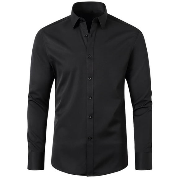 Hvyesh Big and Tall Dress Shirts for Men 2024 ,Regular Fit Long Sleeve Oxford Shirt Solid Casual Button Down Shirts Wrinkle Free Cotton Business Shirts