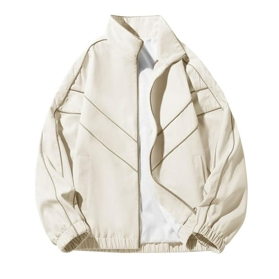 Hvyesh Lightweight Men's Jacket with Hood for Outdoor,Big and Tall Long Sleeve Collared Rain Jacket Baggy Full Zip Windbreaker Outdoor Jacket with Pockets