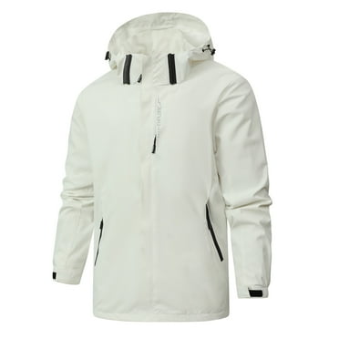 Hvyesh Clearance Items Men Big and Tall Softshell Jackets,Mens Zip Up Waterproof Jacket Casual Solid Drawstring Pockets Hooded Coat Winter Thermal Fleece Windbreaker