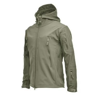 Hvyesh Clearance Items Men Winter Camo Rain Jackets,Men's Casual Waterproof Windbreaker Trendy Zip Up Drawstring Fleece Jacket 2024 Casual Outdoor Coat