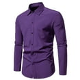 thumbnail image 1 of Hvyesh Men Dress Shirts Spring Long Sleeve Wrinkle-Free Work T-Shirt Casual Button Down Shirts Business Party Dress Shirts, 1 of 8