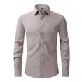 thumbnail image 1 of Hvyesh Clearance Mens Dress Shirts Long Sleeve Slim Fit Stretch Shirt Wrinkle-Free Formal Oxford Shirt Business Casual Button Down Shirts Regular Solid Cotton Shirt Gray, 1 of 3