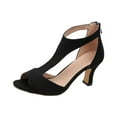 thumbnail image 1 of Hvyesh Women's High Heel Platform Pump Sandals Trendy Open Toe Cut Out Zipper Pump Sandals Shoes Dressy Wedding Party Dress Pump Shoes, 1 of 5