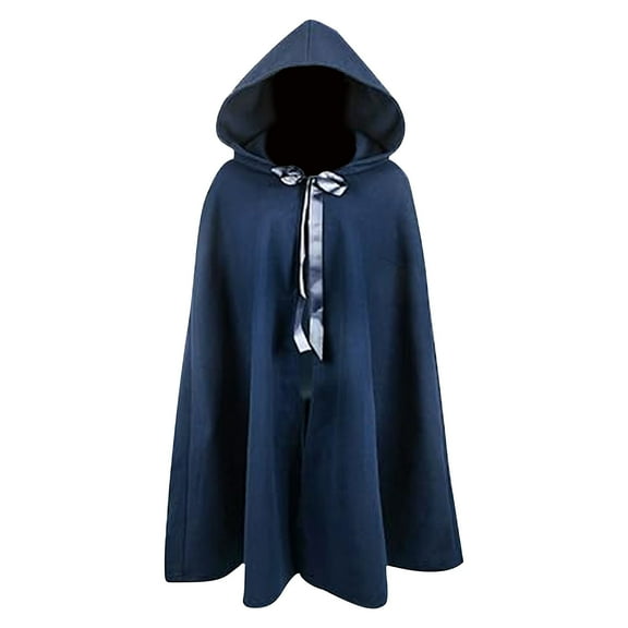 Hvyesh Cloak with Hood Medieval Renaissance Cape for Men and Women Wizard Witch Cape Unisex Halloween Cosplay Costume