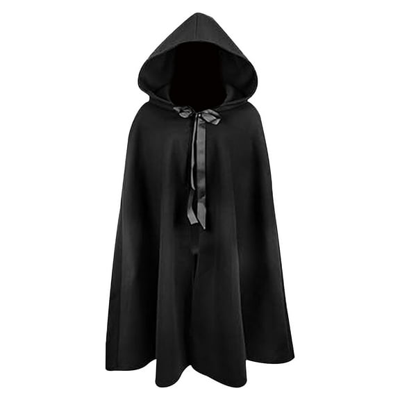 Hvyesh Cloak with Hood Medieval Renaissance Cape for Men and Women Wizard Witch Cape Unisex Halloween Cosplay Costume
