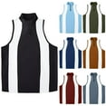 thumbnail image 1 of Hvyesh Color Block Tank Tops for Men Half Zip Sleeveless Golf Shirt Elastic Mock Neck Gym Sports Tees, 1 of 4