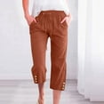 thumbnail image 1 of Hvyesh Cotton Linen Capris for Women Plus Size Summer Crop Pants Athletic Workout Pants Fashion Lightweight Capri Pants, 1 of 5