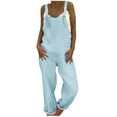 thumbnail image 1 of Hvyesh Cotton Linen Overalls for Women Loose Fit Jean Denim Bib Jumpsuit Stretch Overall Pants, 1 of 6