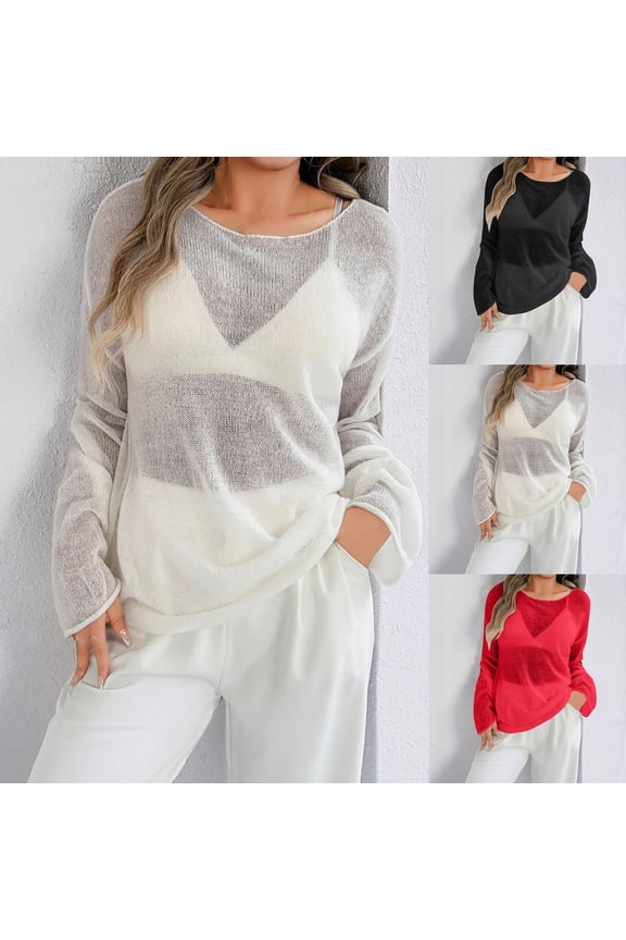 Crochet Cover Ups for Swimwear Women Sheer Mesh Beach Tops Swimsuit Cover Up Summer Vacation Outfits