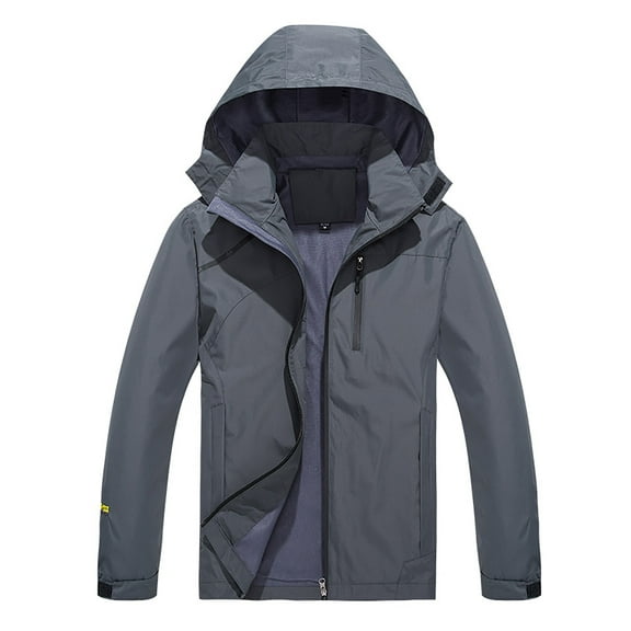Hvyesh Men's Hooded Softshell Jacket Waterproof Lightweight Insulated Windbreaker Fleece Lined Rain Shell Jacket