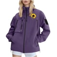 thumbnail image 1 of Hvyesh Fall Jackets for Women 2025 Drawstring Hooded Rain Jackets Cute Graphic Travel Hiking Raincoat Full Zip Outdoor Active Coats, 1 of 9