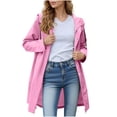 thumbnail image 1 of Hvyesh Fall Rain Jacket for Women 2025 Trendy Waterproof Packable Raincoats for Women Long Rain Coats Long Windbreaker Jackets, 1 of 8