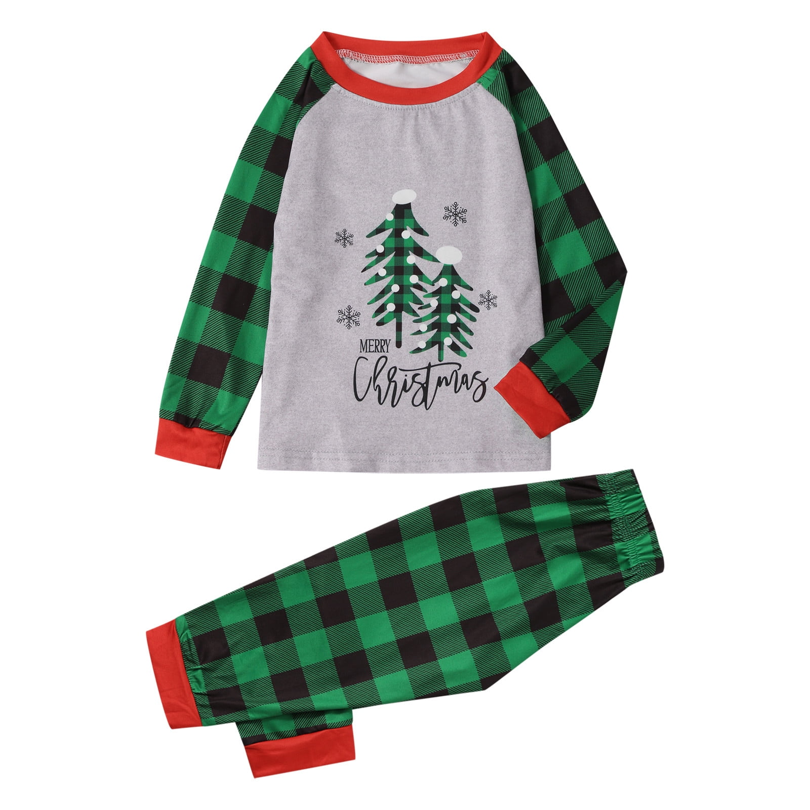 Hvyesh Family Matching Pajama Sets Loose Christmas Tree Tops Plaid