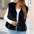 thumbnail image 1 of Hvyesh Faux Fur Sleeveless Vest Women Winter Fuzzy Sleeveless Jacket Warm Fleece Vest Fleece Open Front Cardigan, 1 of 6