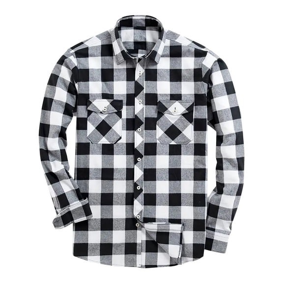 Hvyesh Flannel Shirt for Men Button Down Regular Fit Tshirt Mens Flannel Shirt Long Sleeve Casual Plaid Flannel Shirt