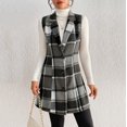 thumbnail image 1 of Hvyesh Flannel Vest for Women 2025 Fall Plaid Fleece Gilet Lightweight Long Elegant Jacket with Pockets, 1 of 6