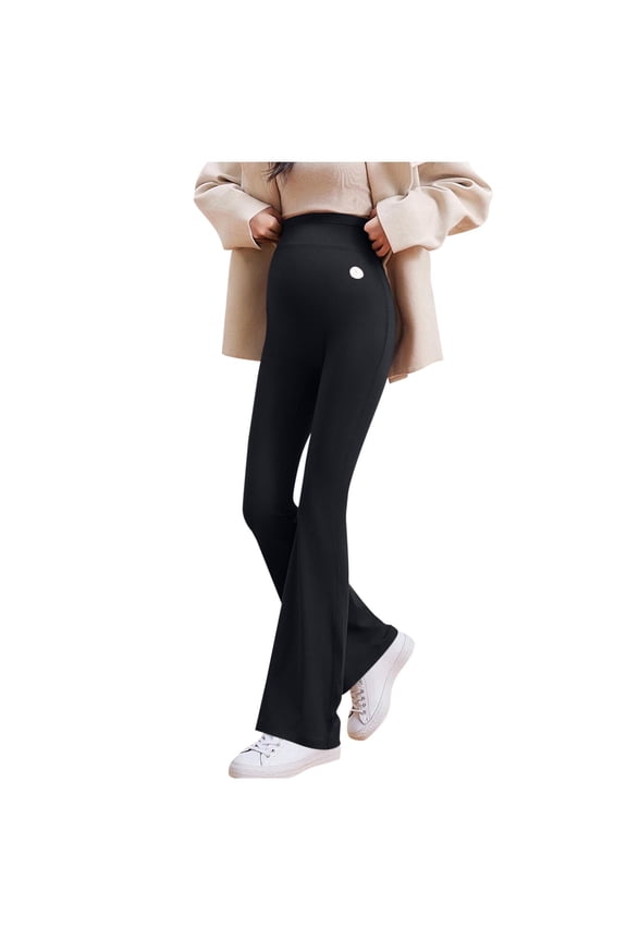 Flare Yoga Pants for Women Over The Belly Bump Long Pants Trendy High Waist Yoga Leggings Slim Fit Pregnancy Flare Pants