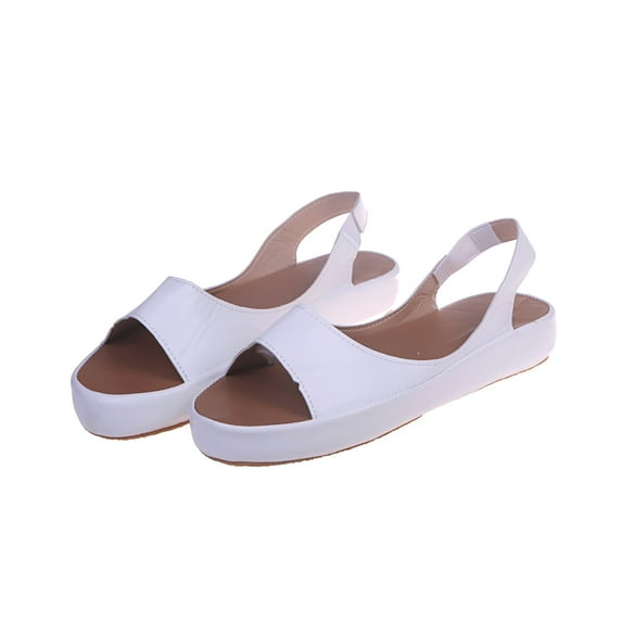 Hvyesh Flats Womens Sandals, Round Toe Low Heel Sandals for Women Dressy Summer, Fashion Slingback Flat Sandals for Women, Cute Flatform Chunky Sandals for Women