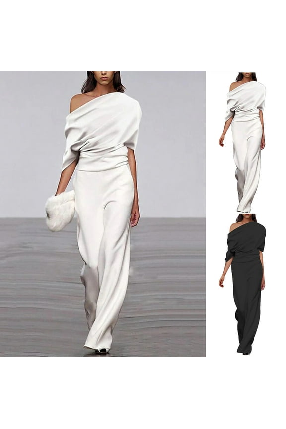 Formal Jumpsuits for Women Sequin Sparkly V Neck Jumpsuits Halter Onesie Elegant Evening Party Gown