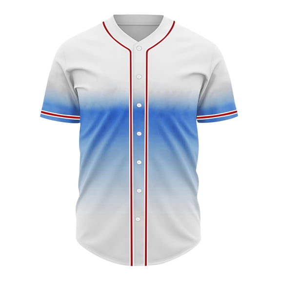 Hvyesh Gradient Baseball Jersey Hip Hop Button Down Shirts Stitched Personalized Name Number for Men Boys Uniform Personalized Baseball Shirts