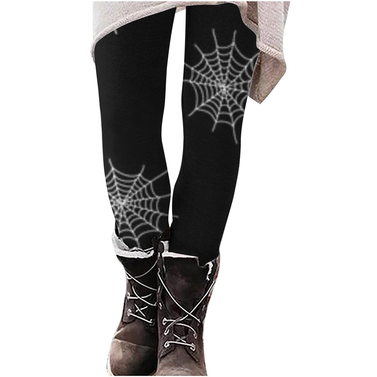 Hvyesh Halloween Leggings for Women Spider Web Print Stretch