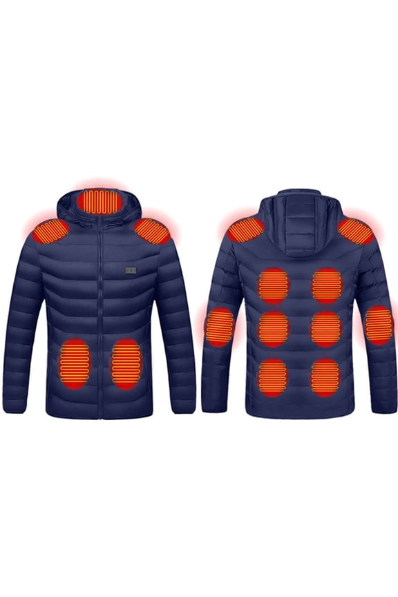 Heated Fleece Jackets for Women Heated Coat for Men Warm Heating Coat Winter 13-Zone Heated Jacket Rechargeable USB Heated Puffer Jacket with Pocket