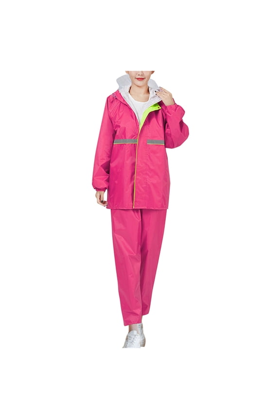 Hi-Vis Reflective Safety Rain Jacket and Pants for Men Women Waterproof Rain Gears for Farming Fishing Work HV Rain Suit